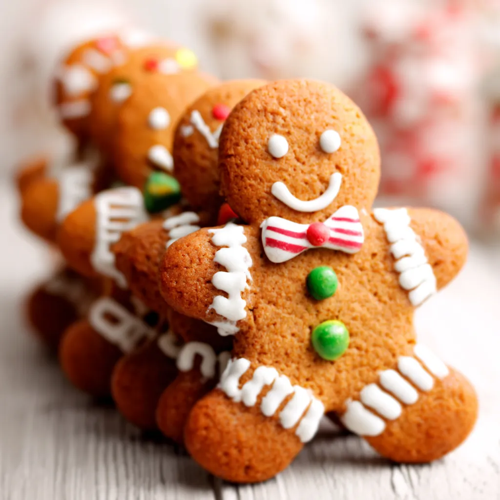 A plate of delicious Soft Gingerbread Men, decorated with white icing, ready to be enjoyed.