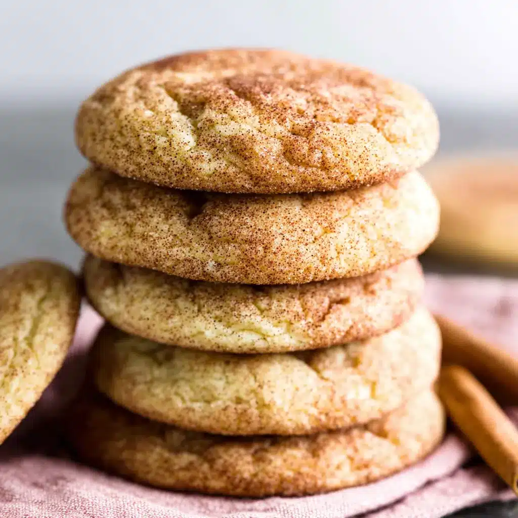 Close-up of soft and chewy Snickerdoodles sprinkled with cinnamon sugar, perfect for a sweet treat.