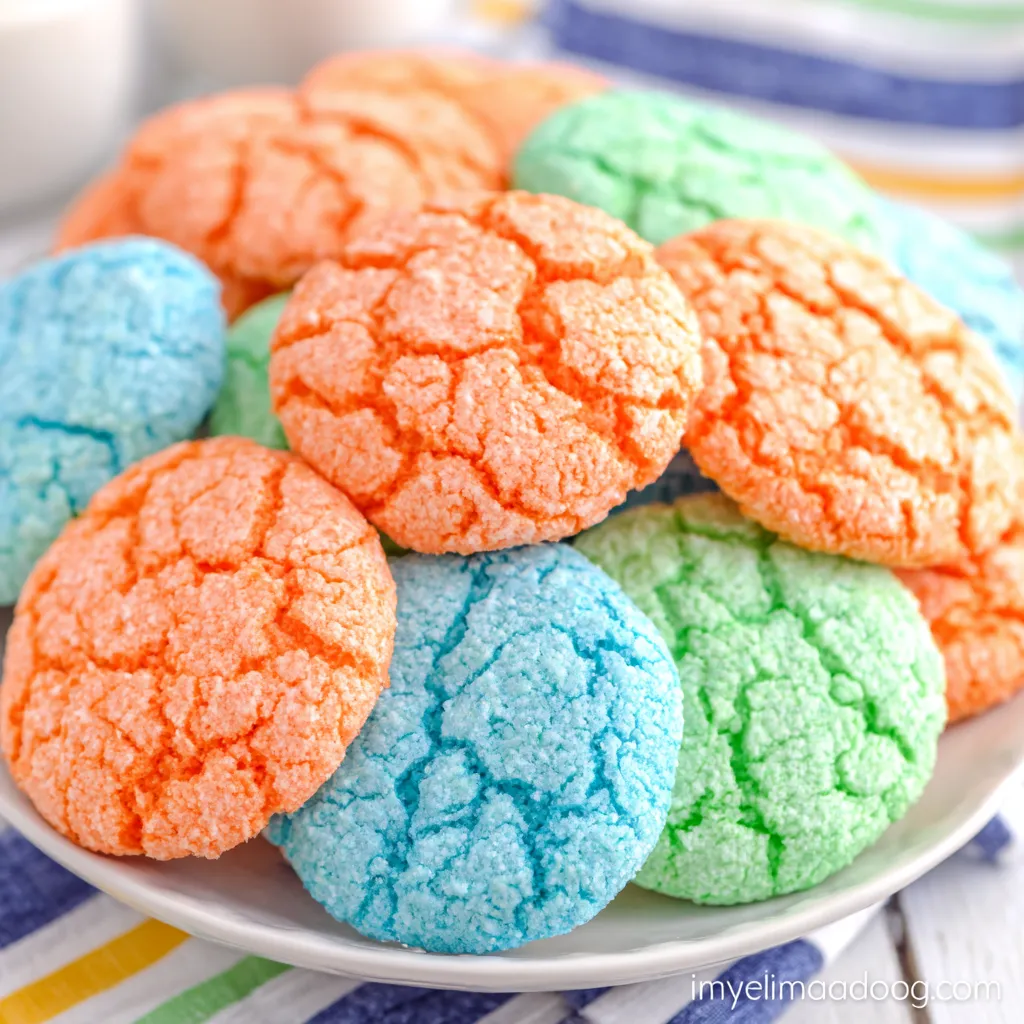 Rainbow Jello Sugar Cookies are shown as a featured image, highlighting their colorful and delicious appearance.