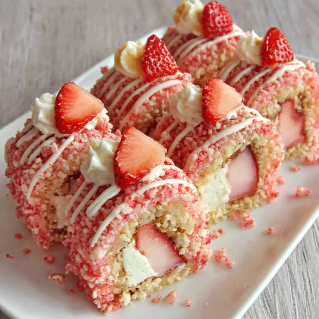 Strawberry Shortcake Sushi Rolls are showcased in this article's featured image, highlighting a creative dessert.