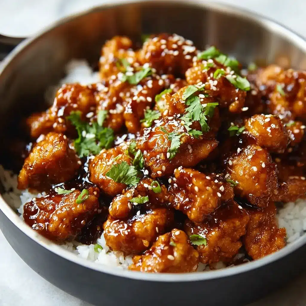 Honey Sesame Chicken Stir Fry Recipe A close-up shot showcasing the delicious Honey Sesame Chicken Stir Fry, highlighting the glistening sauce and fresh vegetables.