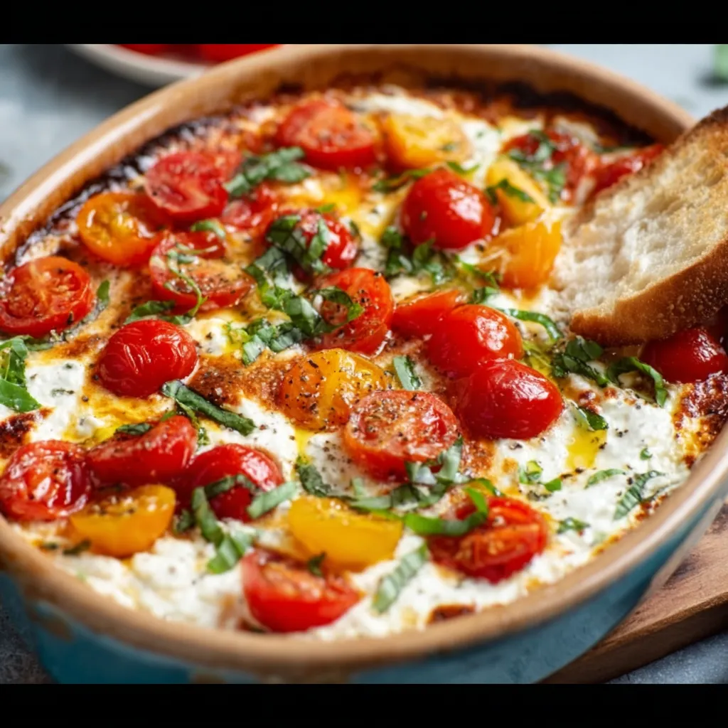 Creamy Caprese Dip is beautifully displayed as the featured image for a delicious appetizer recipe.