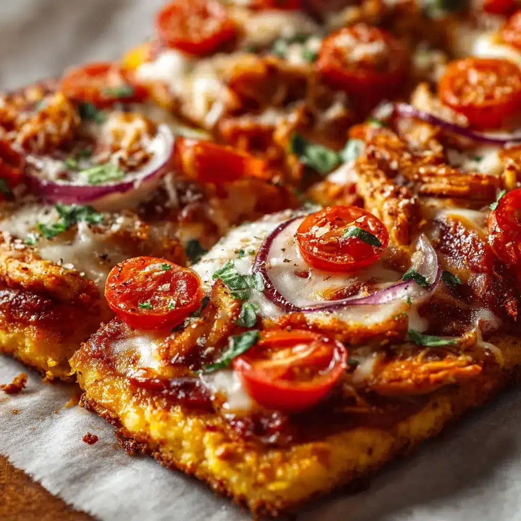 Keto Friendly High Protein Chicken Crust Pizza is shown as a delicious and healthy alternative to traditional pizza in a blog post featured image.