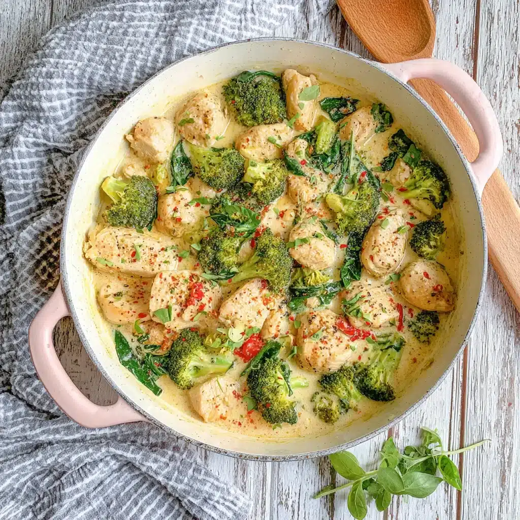 Garlic Chicken with Broccoli and Spinach is showcased in this featured image, highlighting its vibrant colors and appealing presentation.