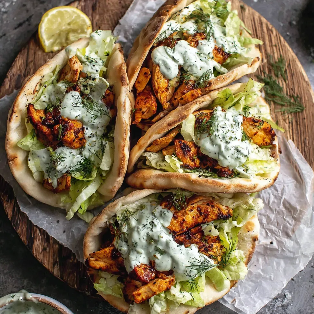 Delicious Sheet Pan Chicken Pitas, filled with colorful vegetables and juicy chicken, ready to be enjoyed.