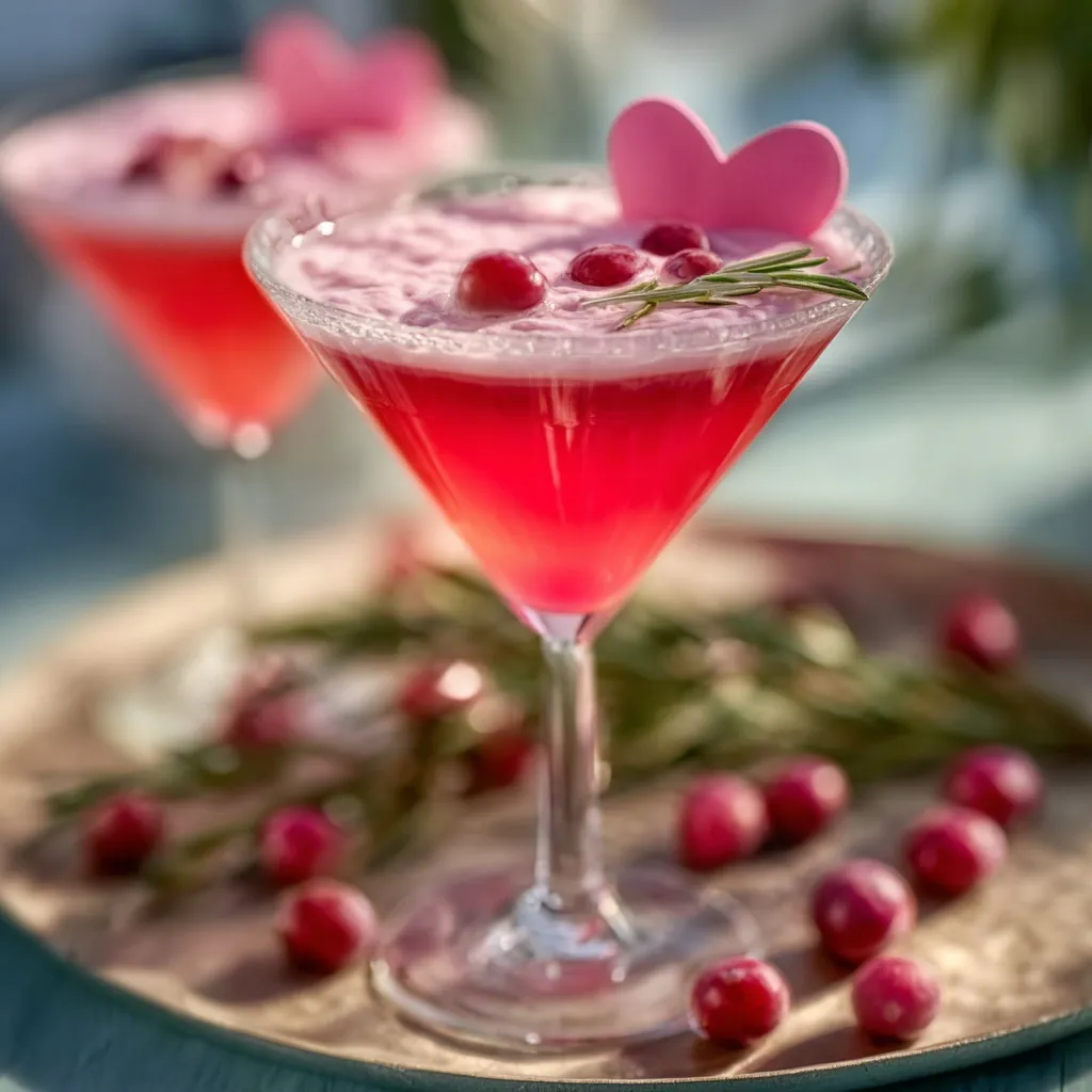 A vibrant Pink Valen Tinis Cocktail is displayed as the featured image for a recipe article.