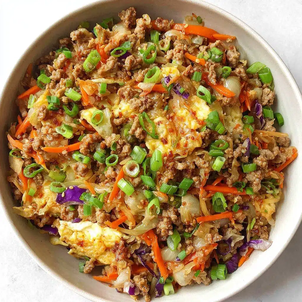 Delicious Egg Roll In A Bowl featured in a recipe article.