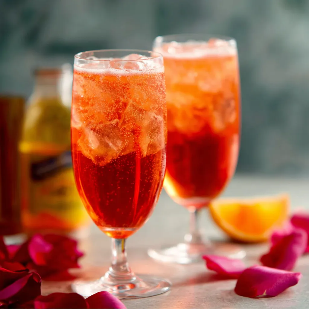 Sparkling Champagne Valentine Cocktails are featured in this romantic cocktail recipe article.