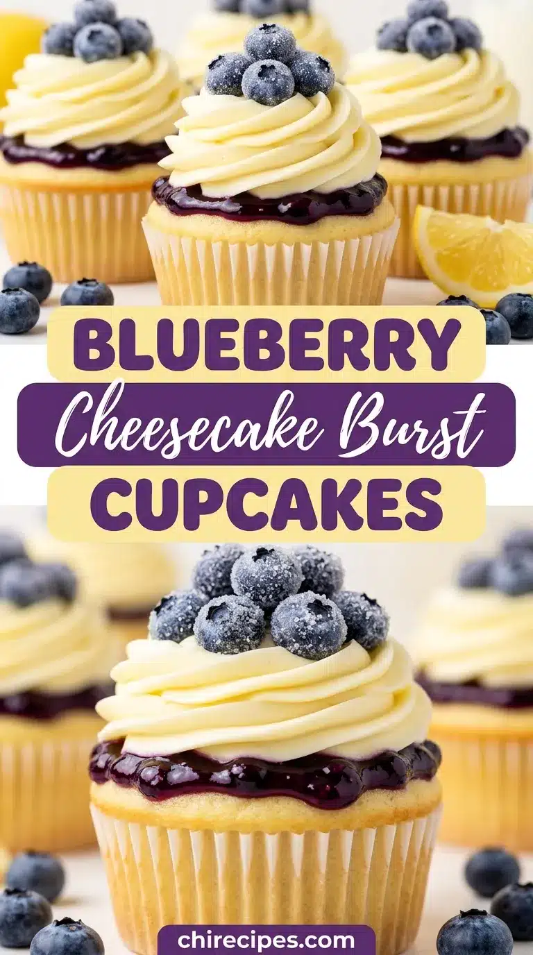 Blueberry Cheesecake Burst Cupcakes Recipe