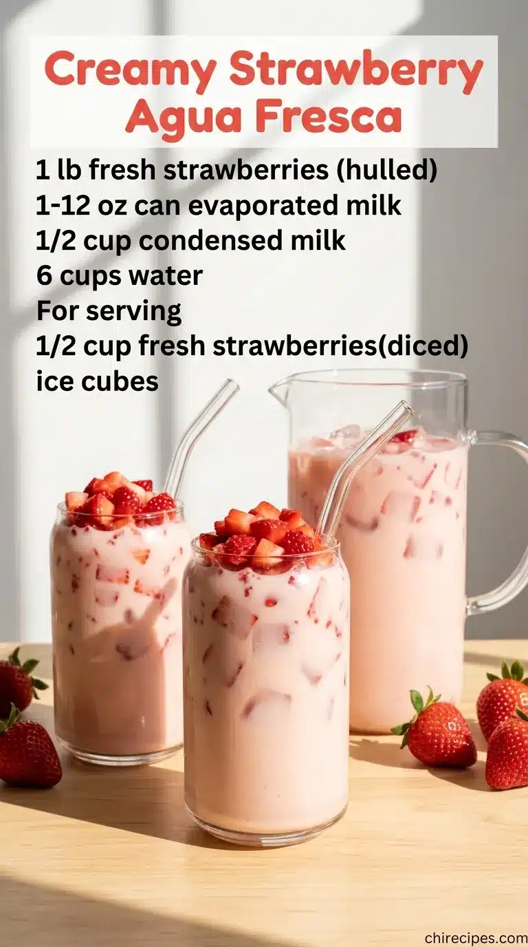 Creamy Strawberry Agua Fresca Recipe