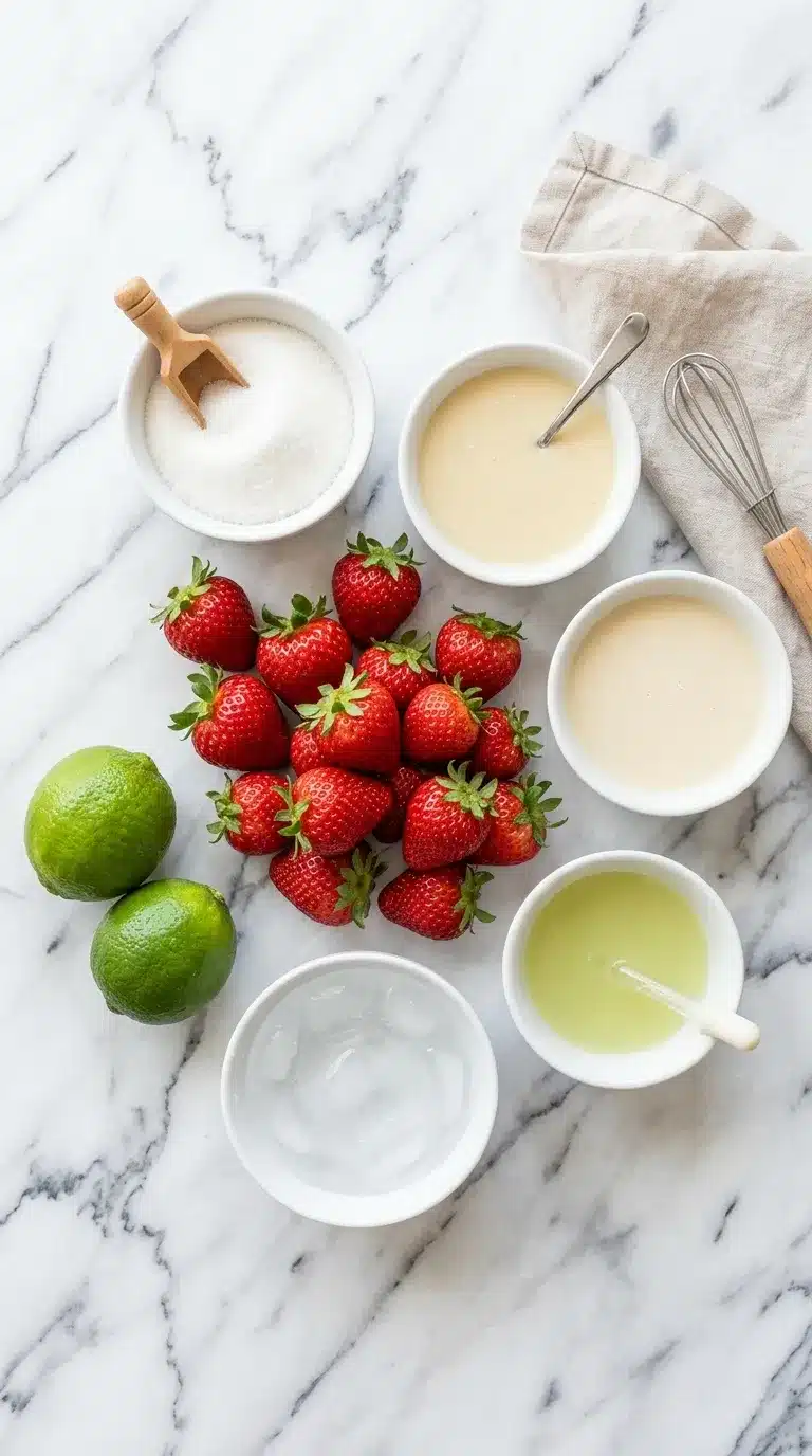 Creamy Strawberry Agua Fresca Ingredients