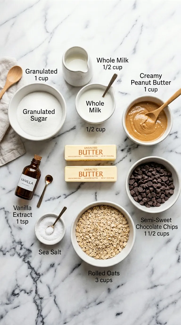Chocolate Peanut Butter Oatmeal Bars Ingredients