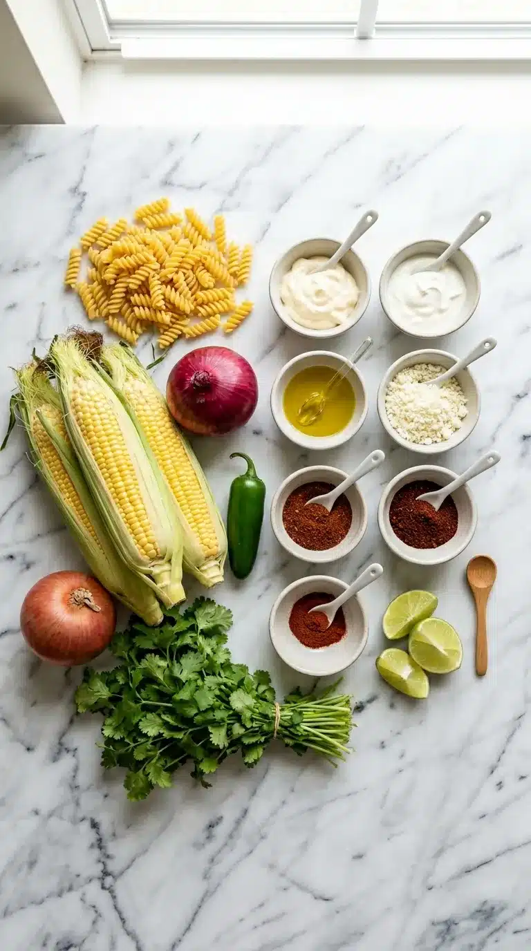 Mexican Street Corn Pasta Salad Ingredients
