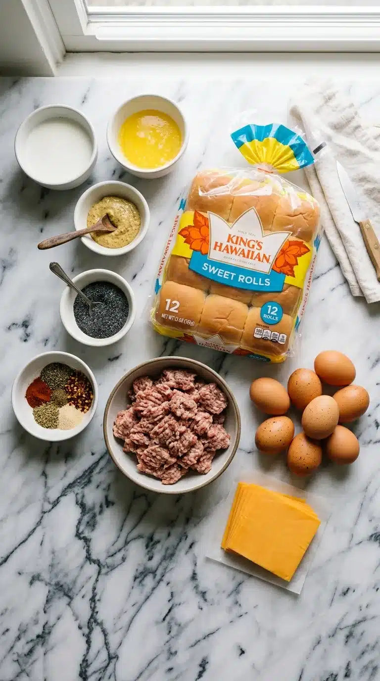 Sausage and Egg Breakfast Sliders Ingredients