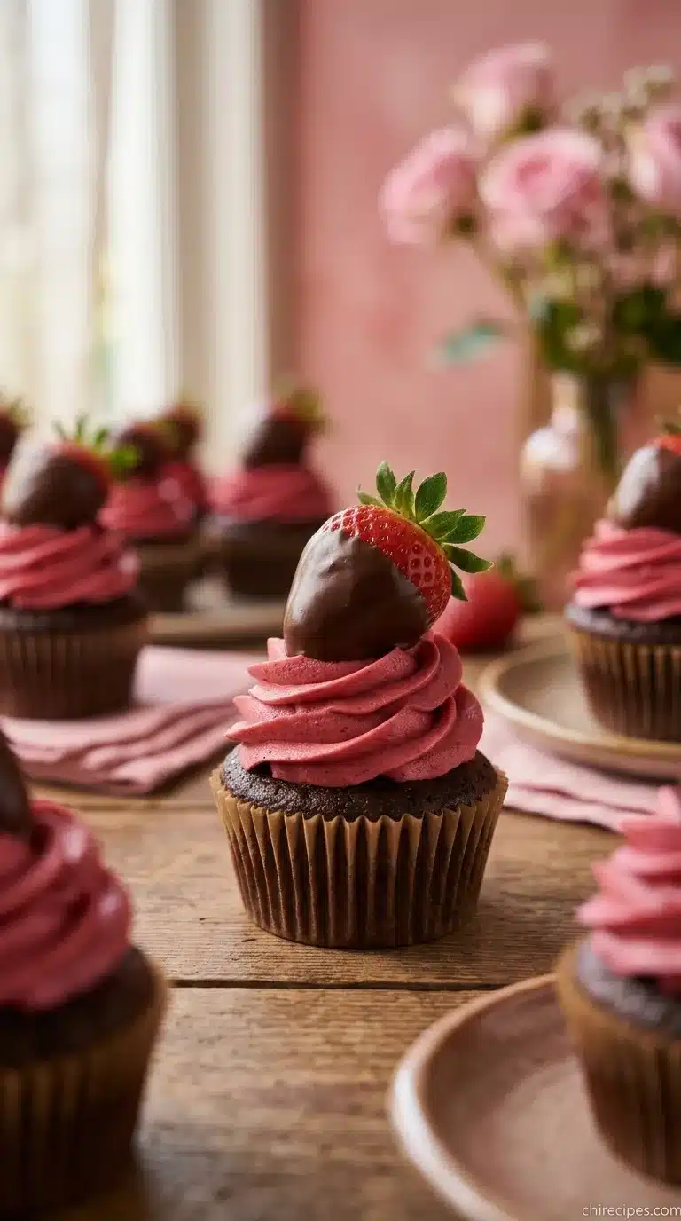 A close-up of rich, fudgy brownie cupcakes with chocolate frosting and colorful sprinkles on a white plate.